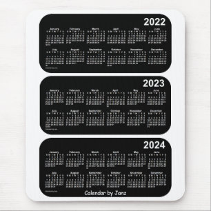 Alfombrilla De Ratón 2022-2024 Calendario de 3 años de la neón blanca,