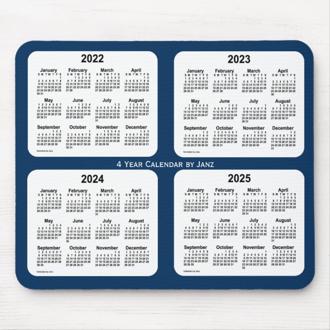 Alfombrilla De Ratón 2022-2025 Caja de la policía Azul Calendario de 4  (Frente)