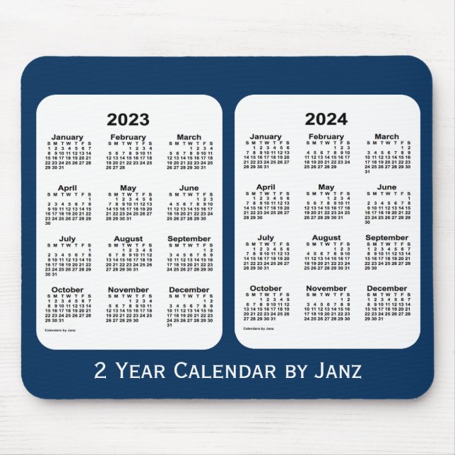 Alfombrilla De Ratón 2023-2024 Caja de la policía Calendario azul de 2  (Frente)
