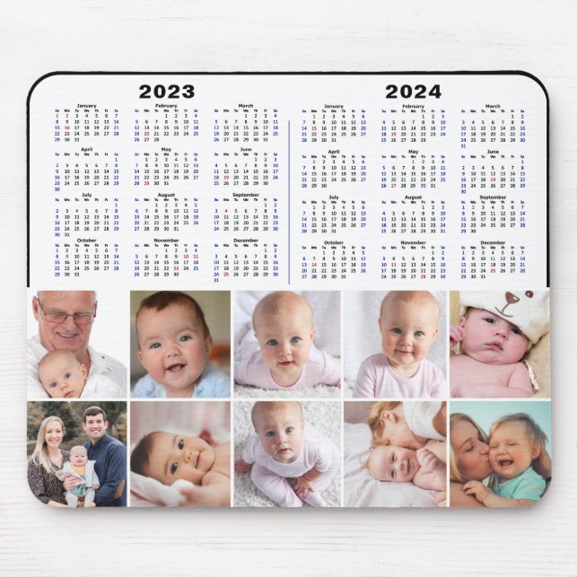 Alfombrilla De Ratón 2023 - 2024 Personalizado de calendario Foto moder (Frente)