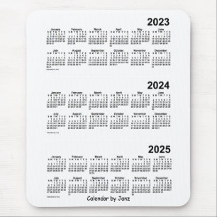 Alfombrilla De Ratón 2023-2025 blanco calendario de 3 años por Janz