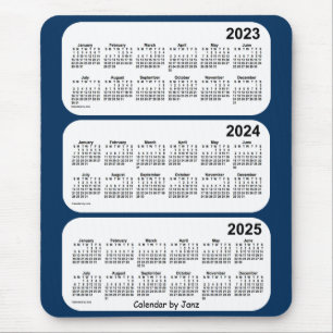 Alfombrilla De Ratón 2023-2025 Caja de la policía Calendario azul de 3 