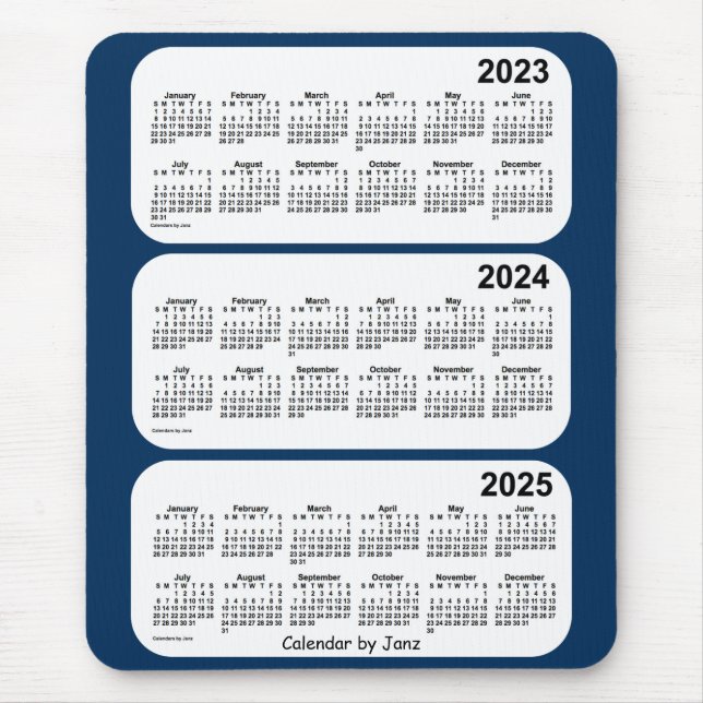 Alfombrilla De Ratón 2023-2025 Caja de la policía Calendario azul de 3  (Frente)