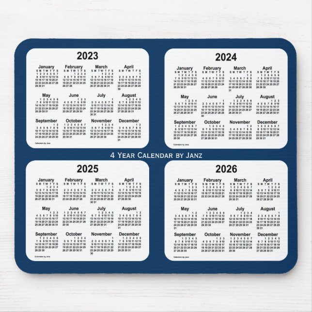 Alfombrilla De Ratón 2023-2026 Caja de la policía Azul Calendario de 4  (Frente)