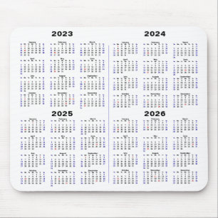 Alfombrilla De Ratón 2023 - 2026 Calendar Minimalist 4 year Calendar 
