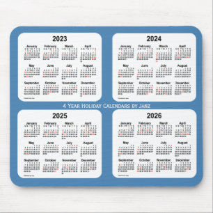 Alfombrilla De Ratón 2023-2026 calendario del día de fiesta del azul d