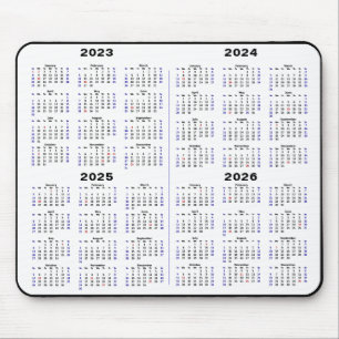 Alfombrilla De Ratón 2023 - 2026 Calendario Minimalista de 4 años Calen