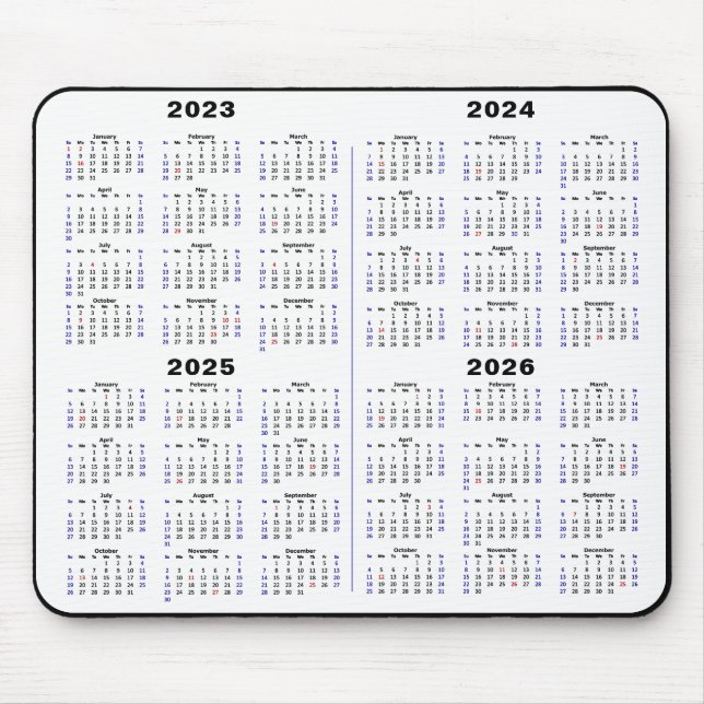 Alfombrilla De Ratón 2023 - 2026 Calendario Minimalista de 4 años Calen (Frente)