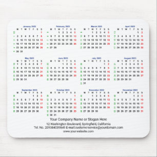 Alfombrilla De Ratón 2023 Calendar MONDAY START - ISO Week Mouse Pad