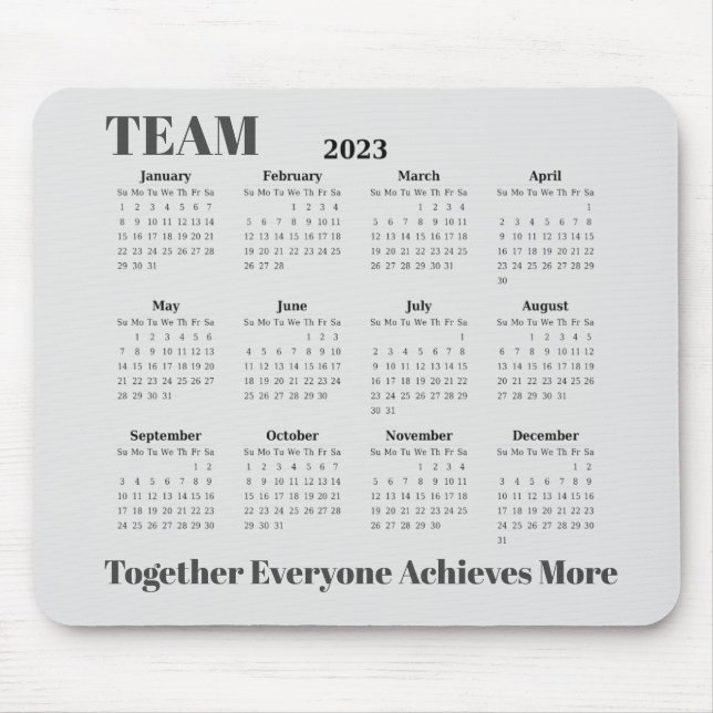 Alfombrilla De Ratón 2023 Calendar TEAM Mouse Pad (Frente)