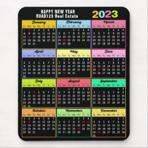 Alfombrilla De Ratón 2023 Calendario Personalizado Minimalista
