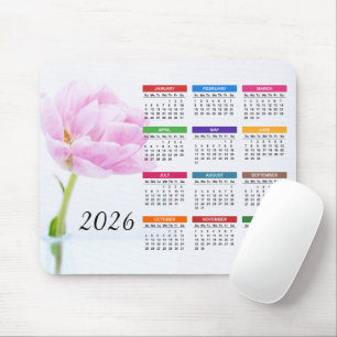 Alfombrilla De Ratón 2023 Hermosa Peonía Rosa   Calendario floral