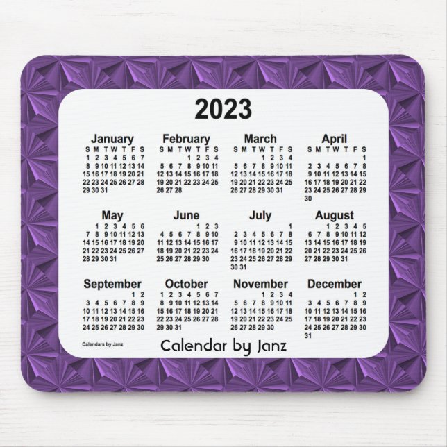 Alfombrilla De Ratón 2023 Purple DiamondsCalendar de Janz Mouse Pad (Frente)