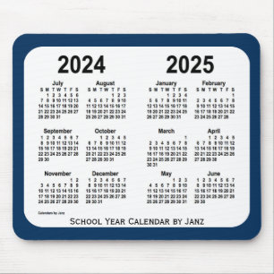 Alfombrilla De Ratón 2024-2025 calendario azul de la escuela de la caja