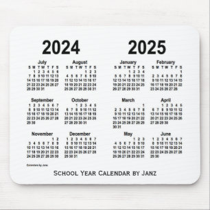 Alfombrilla De Ratón 2024-2025 calendario blanco de la escuela por Janz