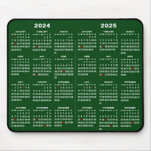 Alfombrilla De Ratón 2024-2025 Calendario de 2 años Sencillo Viernes en