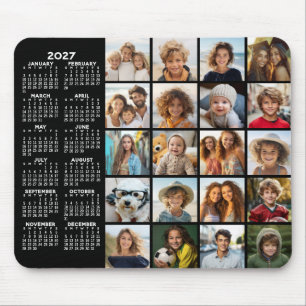 Alfombrilla De Ratón 2024 Calendar - 20 photo collage black