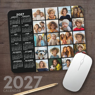 Alfombrilla De Ratón 2024 Calendar - 20 photo collage black