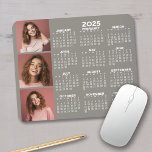 Alfombrilla De Ratón 2024 Calendar with 3 Photo Collage - taupe<br><div class="desc">A 3 photo collage with a 2024 calendar. A fun item for the New Year. Add 3 square photos to this design.</div>