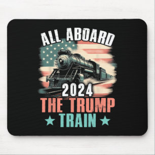 Alfombrilla De Ratón 2024 Todos a bordo del tren de Trump 2024 bandera 
