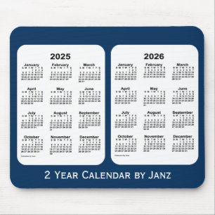 Alfombrilla De Ratón 2025-2026 Caja de la policía Calendario azul de 2 