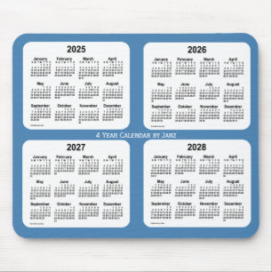 Alfombrilla De Ratón 2025-2028 azul de acero calendario de 4 años por