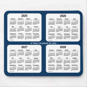 Alfombrilla De Ratón 2025-2028 Caja de la policía Azul Calendario de 4