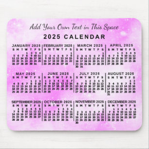 Alfombrilla De Ratón 2025 Año Calendario Mensual Personalizado de acuar