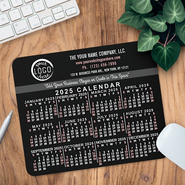 Alfombrilla De Ratón 2025 Personalizado del calendario Nombre del logot (Subido por el creador)