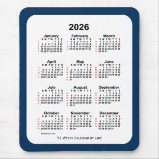 Alfombrilla De Ratón 2026 Caja de la policía Azul Calendario de 52 sema