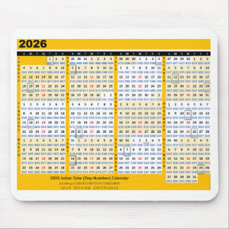 Alfombrilla De Ratón 2026 Julián Date (Day-Number) Calendar Mousepad