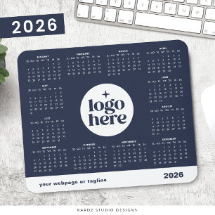 Alfombrilla De Ratón 2026 Logo de negocios Navy Blue Año completo Calen