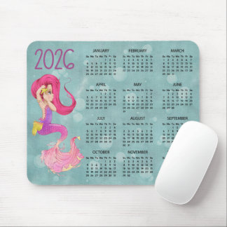 Alfombrilla De Ratón 2026 Mermaid Desk Calendar Mouse Pad