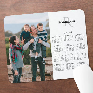 Alfombrilla De Ratón 2026 Personalizado del calendario Nombre del monog