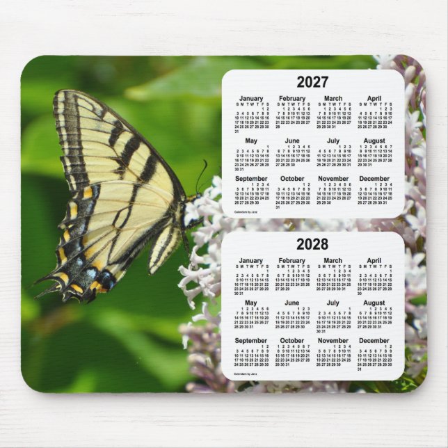 Alfombrilla De Ratón 2027-2028 Swallowtail Butterfly Calendar by Janz (Frente)