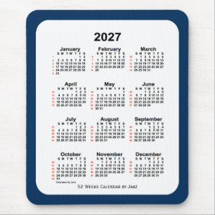 Alfombrilla De Ratón 2027 Caja de la policía Azul Calendario de 52 sema