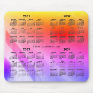 Alfombrilla De Ratón 2031-2034 Sombras arcoiris calendario de cuatro añ