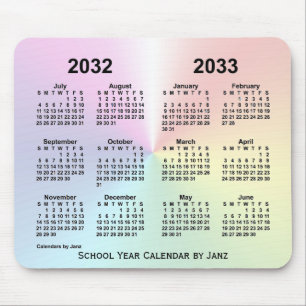 Alfombrilla De Ratón 2032-2033 Rainbow Cloud School Calendar by Janz
