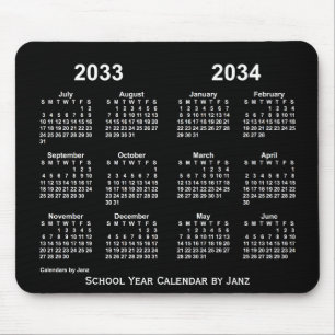 Alfombrilla De Ratón 2033-2034 Neon School Year Calendar by Janz