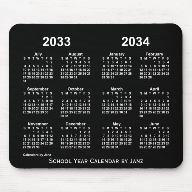 Alfombrilla De Ratón 2033-2034 Neon School Year Calendar by Janz (Frente)