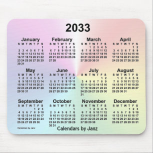 Alfombrilla De Ratón 2033 Rainbow Cloud Calendar by Janz