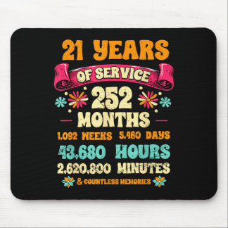 Alfombrilla De Ratón 21 Years Of Service 21st Year Work Anniversary For