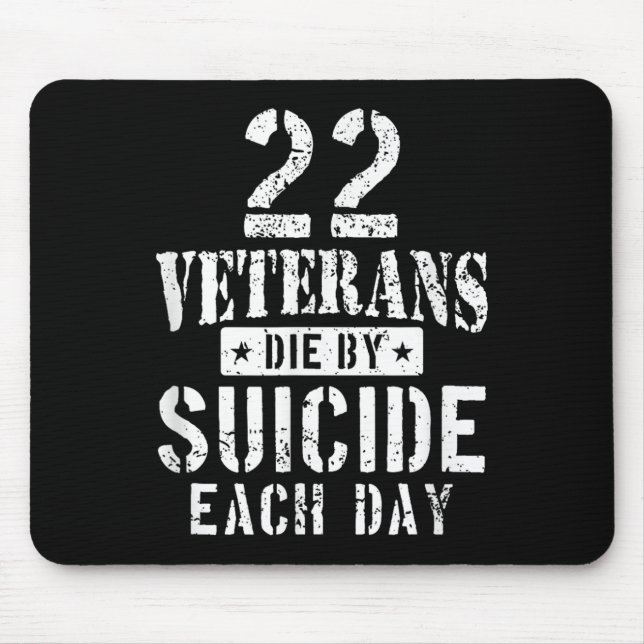 Alfombrilla De Ratón 22 Veteranos Mueren Por Suicidio Cada Día Vocero M (Frente)