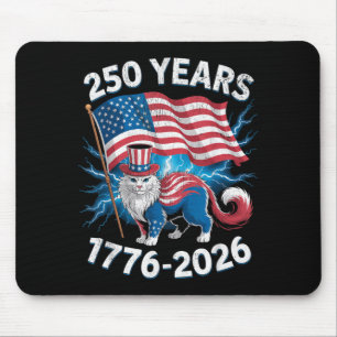 Alfombrilla De Ratón 250 años 250 aniversario 1776-2026 gato divertido