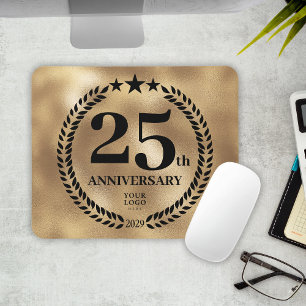 Alfombrilla De Ratón 25.º oro del aniversario de los negocios