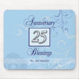 Alfombrilla De Ratón 25 años en azul y plata