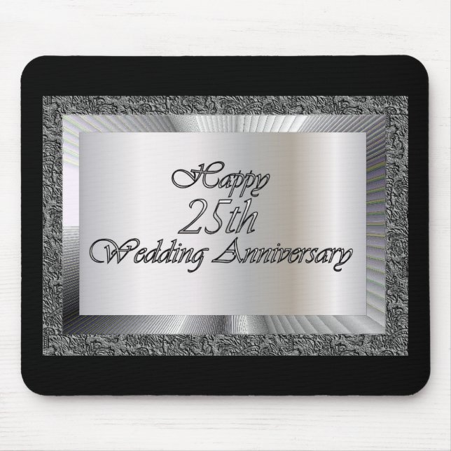 Alfombrilla De Ratón 25to aniversario de boda feliz (Frente)