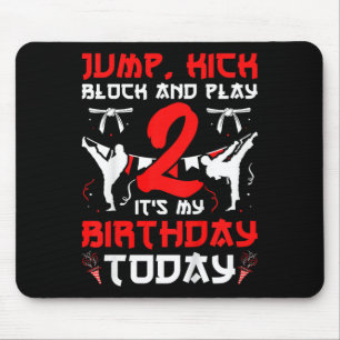 Alfombrilla De Ratón 2.ª Fiesta de cumpleaños Karate 2 años Karate Naci