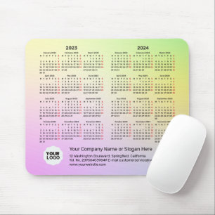 Alfombrilla De Ratón 2 años Calendario 2023-2024 Gradiente Pastel LUNES