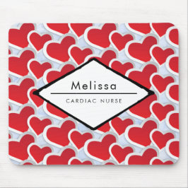 Alfombrilla De Ratón 2 Enfermera Cadiásica Cuta de los Corazones Rojos